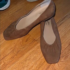 Seychelles Ruched Leather Flats The Little Things Cognac Suede Shoes Size 8